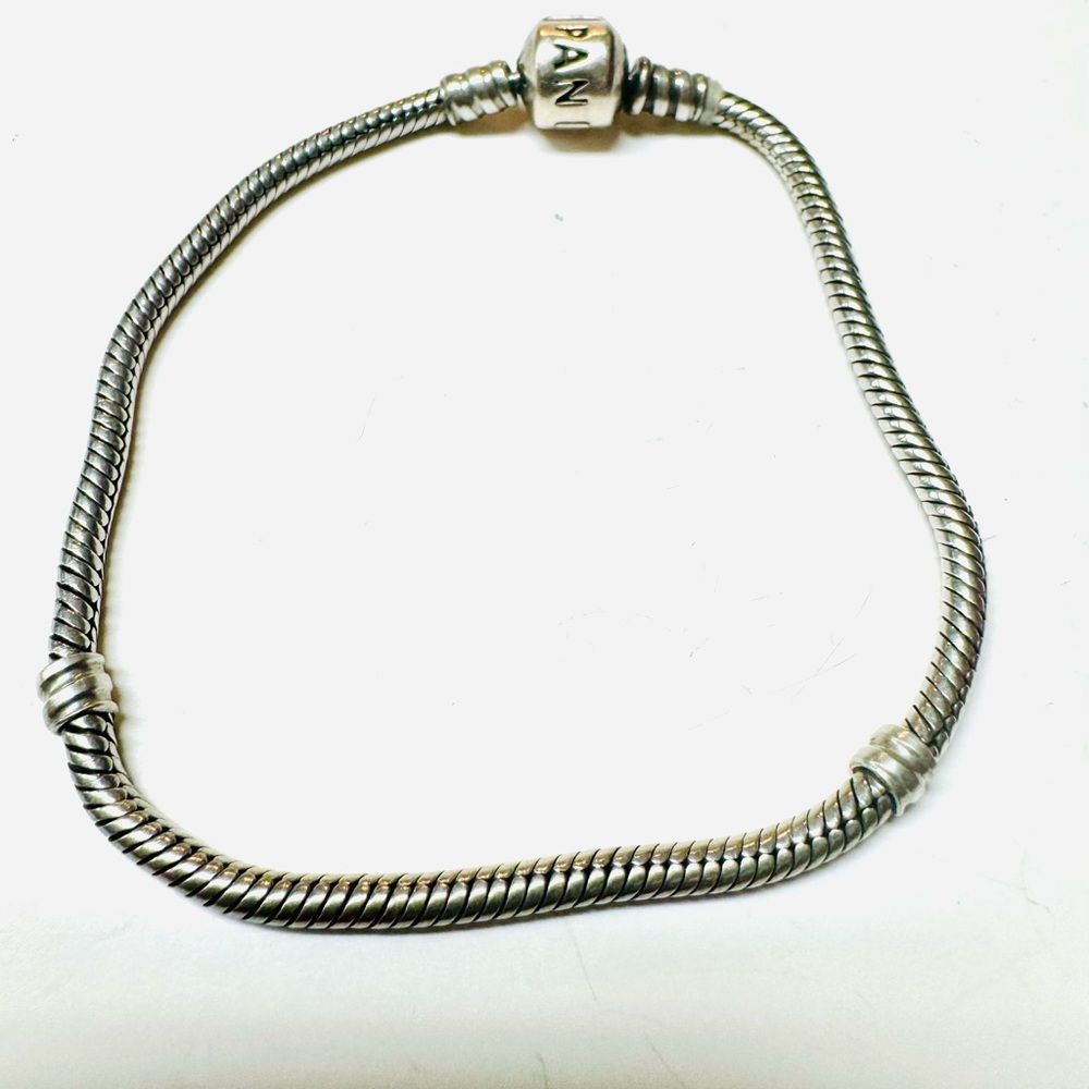 Authentic Pandora Sterling Silver Barrel Clasp Bracelet